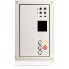 Frontplate for cell terminal with call/emergency and light button, music selection, prepared for mobile phone detection module