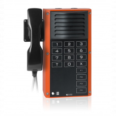 Digital 2-wire station for Ex zones 2+22 with standard keypad and 4 function keys, with loudspeaker and handset V AC